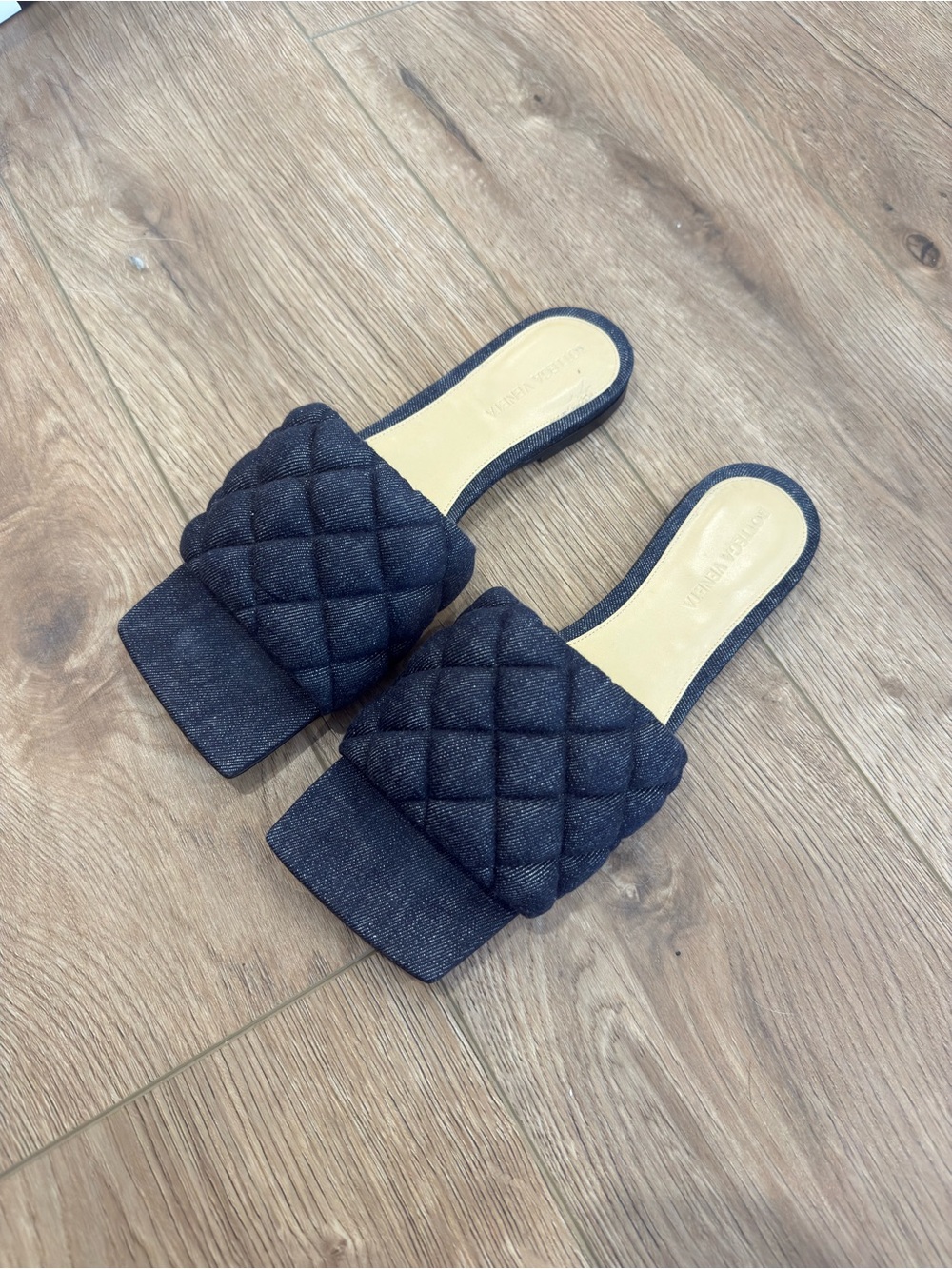 Bottega Venetta Denim Navy Padded Sandals
